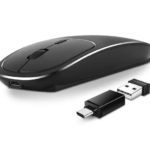 Souris optique sans fil en métal rechargeable muette ultra-mince 2.4G souris créative portable
